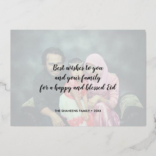 写真モダンタイポグラフィイードムバラク 箔シーズンカード (裏面)