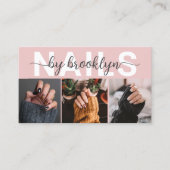 写真モダンタイポグラフィネイルアーティスト 名刺 (正面)