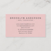 写真モダンタイポグラフィネイルアーティスト 名刺 (裏面)