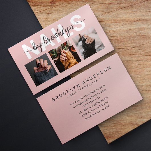 写真モダンタイポグラフィネイルアーティスト 名刺