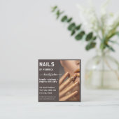 写真モダンタイポグラフィネイルアーティストQRコード スクエア名刺 (スタンド正面)