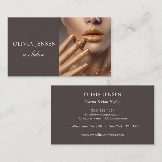写真モダンタイポグラフィメイクアップアーティスト 名刺 (正面/裏面)