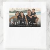 写真モダンタイポグラフィロシュ・ハシャナ 長方形シール (バッグ)