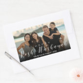 写真モダンタイポグラフィロシュ・ハシャナ 長方形シール (封筒)