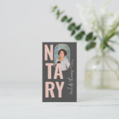 写真モダンタイポグラフィ公証人ローン署名業者 名刺 (スタンド正面)