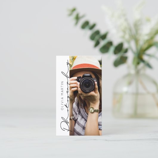 写真モダンタイポグラフィ写真家 名刺 (スタンド正面)