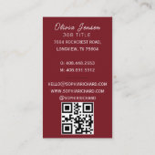 写真モダンタイポグラフィ写真家QRコード 名刺 (裏面)