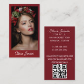 写真モダンタイポグラフィ写真家QRコード 名刺 (正面/裏面)