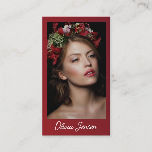 写真モダンタイポグラフィ写真家QRコード 名刺 (正面)