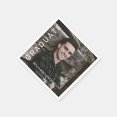 写真モダンタイポグラフィ卒業 スタンダードカクテルナプキン (角)