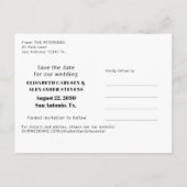 写真モダンタイポグラフィ白黒結婚ズ 案内ポストカード (裏面)