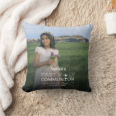 写真モダンタイポグラフィ第一聖餐式 クッション (ブランケット)