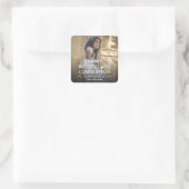 写真モダンタイポグラフィ第一聖餐式 スクエアシール (バッグ)