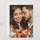 写真モダンタイポグラフィ結婚の 招待状 (裏面)