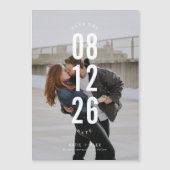 写真モダンタイポグラフィ結婚式の日付の保存 (正面)