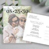 写真モダンタイポグラフィ結婚式の日付を保存 案内ポストカード