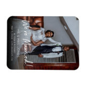 写真モダンタイポグラフィ結婚発表 マグネット (横)