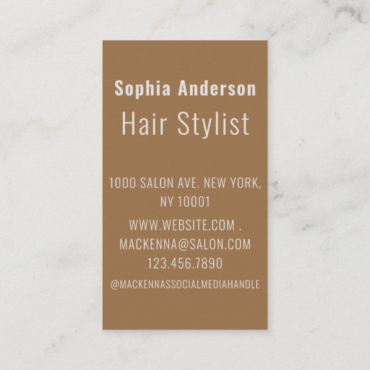 写真モダンタイポグラフィ美容師名刺 名刺 (裏面)