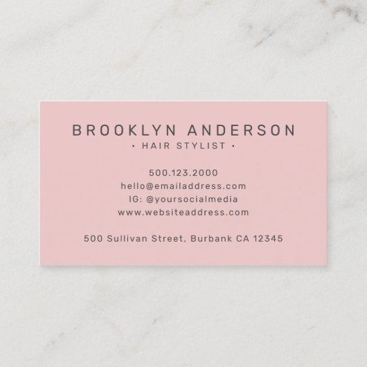 写真モダンタイポグラフィ美容師 名刺 (裏面)