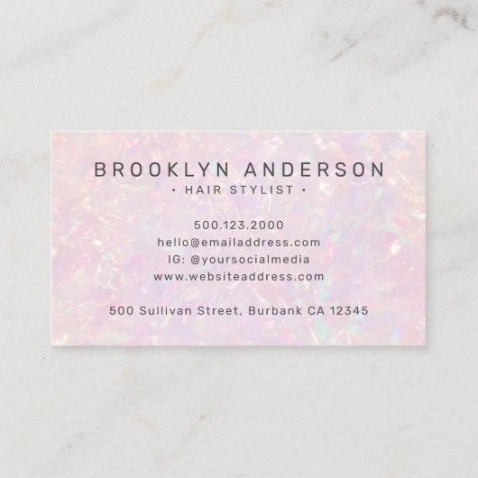 写真モダンタイポグラフィ美容師 名刺 (裏面)