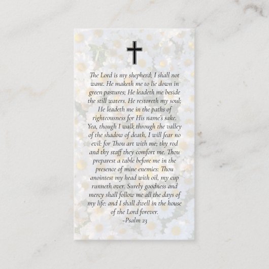 写真モダンダイズ記念祈りの言葉カード コーリングカード (裏面)