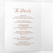 写真モダンテラコッタシンプルエレガントな結婚式 三つ折り招待状 (内部最初)