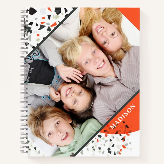 写真モダンテラパーソナライズされたッツォ名 ノートブック (正面)