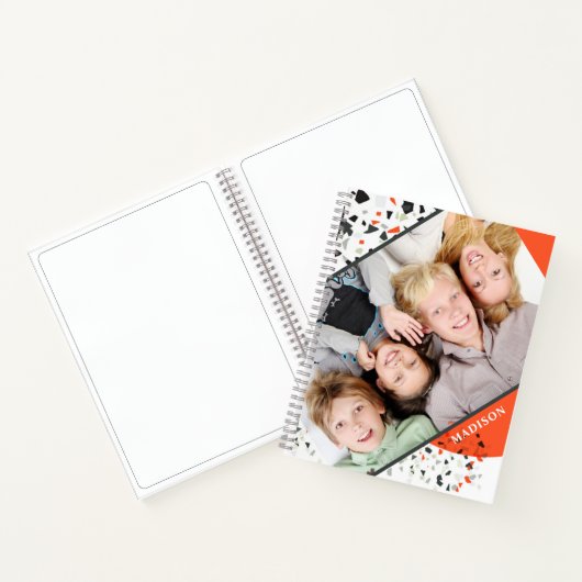 写真モダンテラパーソナライズされたッツォ名 ノートブック (内部)