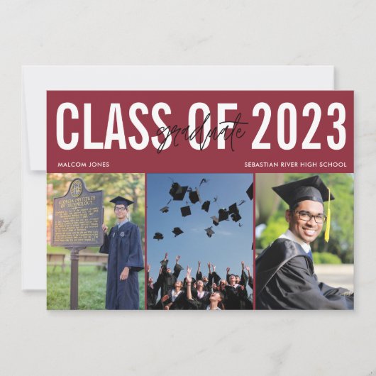 写真モダンデジタル卒業発表 案内状 (正面)