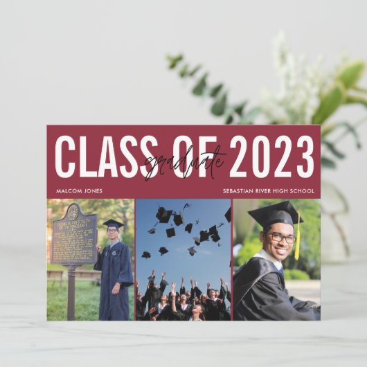 写真モダンデジタル卒業発表 案内状 (スタンド正面)