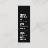 写真モダントレンディーシック写真家 スキニー名刺 (裏面)