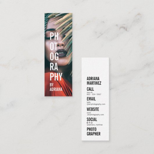 写真モダントレンディーシック写真家 スキニー名刺 (正面/裏面)