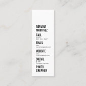 写真モダントレンディーシック写真家 スキニー名刺 (裏面)