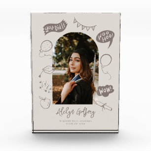 写真モダンドードル卒業ベージュ記念 フォトブロック