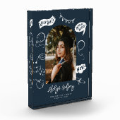 写真モダンドードル卒業海軍ブルーキープサケ フォトブロック (左)