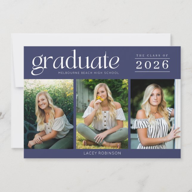 写真モダンネイビーブルー高校卒業 (正面)