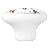 写真モダンネイビー航海のブルーホワイトタンスターフィッシュ セラミックノブ (側面)