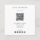 写真モダンネイルアーティスト美しいサロンQRコード スクエア名刺 (裏面)