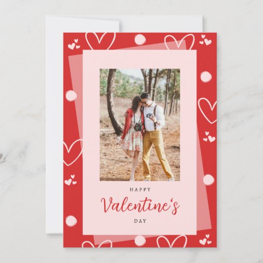 写真モダンハッピーバレンタインデーボーイフレンド シーズンカード (正面)