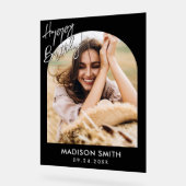 写真モダンハッピーバースデー アクリルサイン (傾斜)