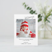 写真モダンハッピーホリデーズクリスマスポストカード ポストカード (スタンド正面)