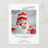 写真モダンハッピーホリデーズクリスマスポストカード ポストカード (正面)