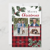 写真モダンバッファローのプレイドクリスマスカード シーズンカード (正面)