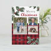 写真モダンバッファローのプレイドクリスマスカード シーズンカード (スタンド正面)