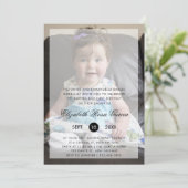 写真モダンバプテスマと最初の誕生日 招待状 (スタンド正面)