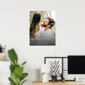 写真モダンバラ金ゴールド書結婚のサイン ポスター (ホームオフィス)