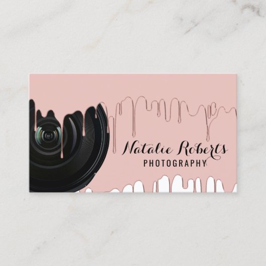 写真モダンバラ金ゴールド滴下写真家 名刺 (正面)