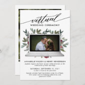 写真モダンバーチャル結婚の式典 招待状 (正面/裏面)