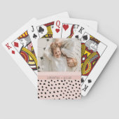 写真モダンパステルピンクパーソナライズされた名ギフト トランプ (裏面)