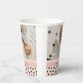 写真モダンパステルピンクパーソナライズされた名ギフト 紙コップ (右)